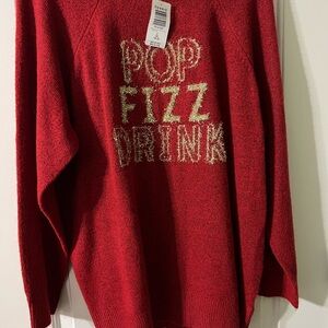 Torrid Vibrant Red Crewneck Sweater with Fun Text
